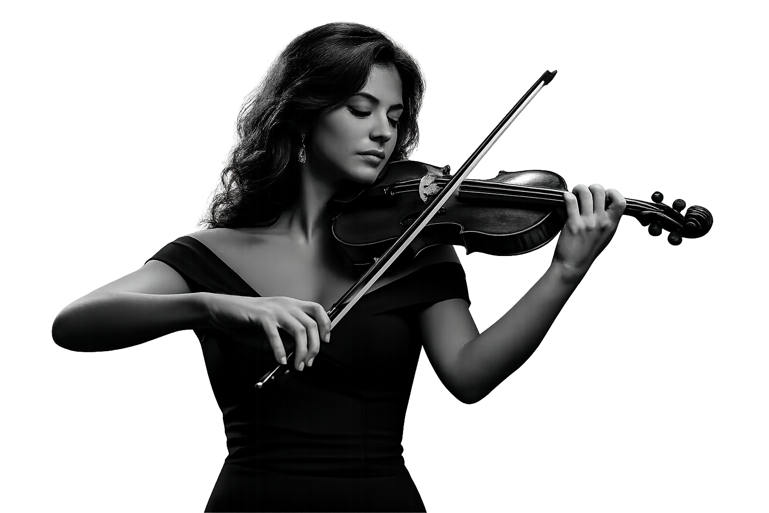 Violinista interpretando música clásica